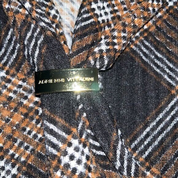 ADRIENNE Vittadini (S) Brown Plaid Dress Dark Academia Velma Knee Length NOTE - Picture 12 of 16
